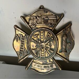 Solid Brass Fireman Wall Plaque